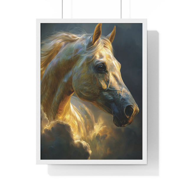 Majestic Horse Vertical Framed Poster, Equine Art, Home Decor, Gift for Horse Lovers, Animal Lovers Wall Art