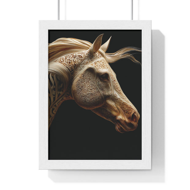 Elegant Horse Framed Art Print, Equine Wall Decor, Horse Lover Gift, Home Decor, Animal Artwork, Equestrian Style
