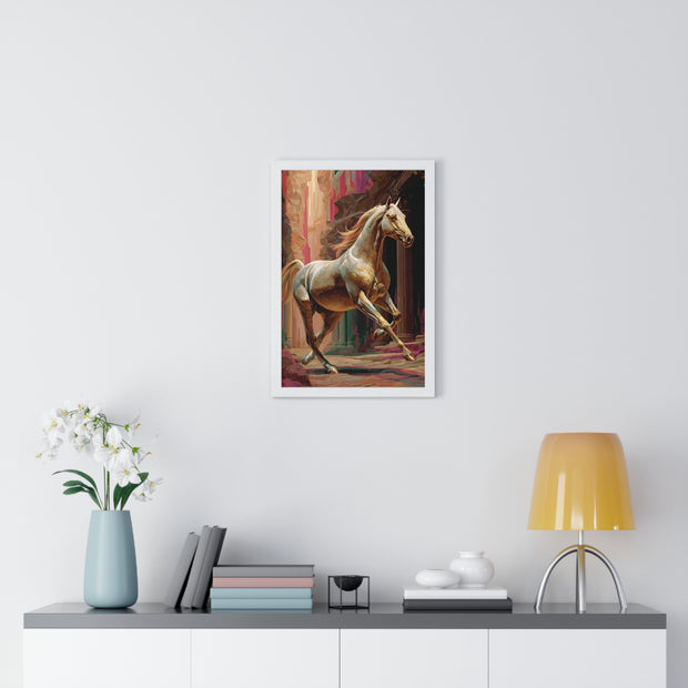 Majestic Horse Vertical Framed Poster | Equestrian Home Decor, Animal Art, Wall Art, Gift for Horse Lovers, Modern Art