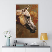 Elegant Horse Framed Poster, Horse Lover Art, Home Decor, Gift for Equestrians, Inspirational Wall Art, Rustic Farmhouse Style