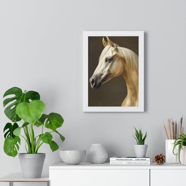 Elegant Horse Framed Poster | Modern Wall Art | Equine Decor | Horse Lover Gift | Farmhouse Decor | Art for Animal Enthusiasts