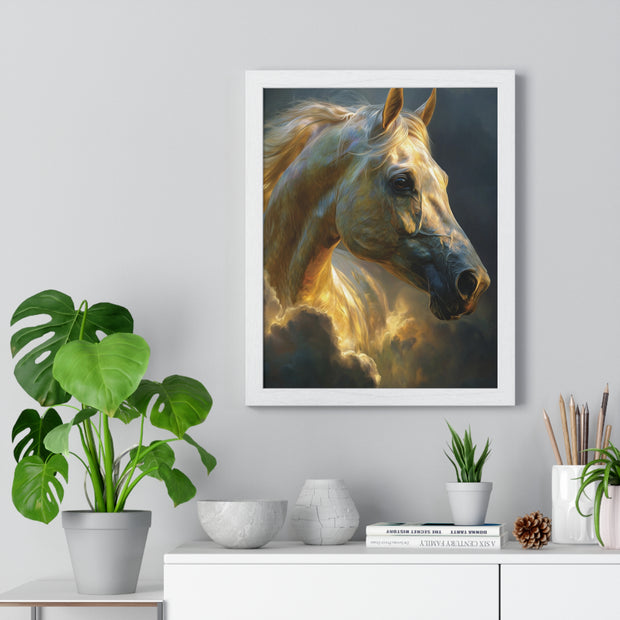 Majestic Horse Vertical Framed Poster, Equine Art, Home Decor, Gift for Horse Lovers, Animal Lovers Wall Art