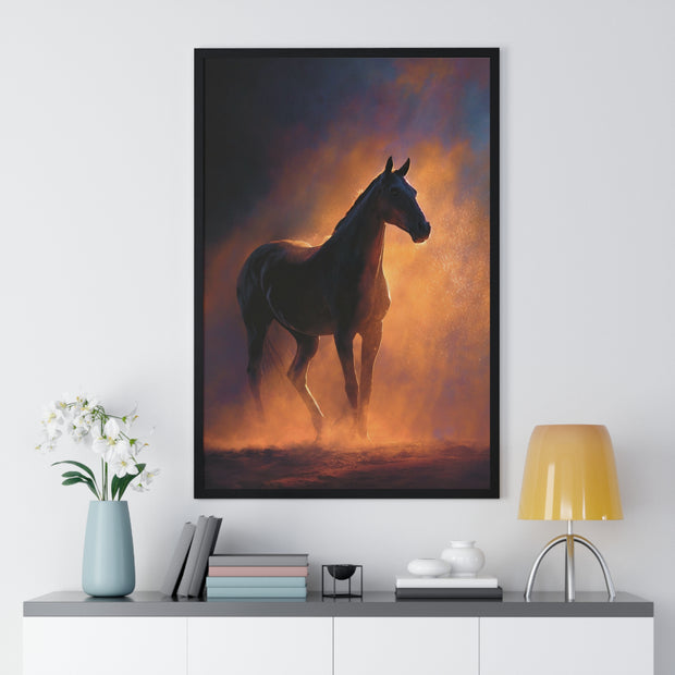 Majestic Horse Vertical Framed Poster - Art Print, Equine Decor, Horse Lover Gift, Home Wall Art, Office Decoration