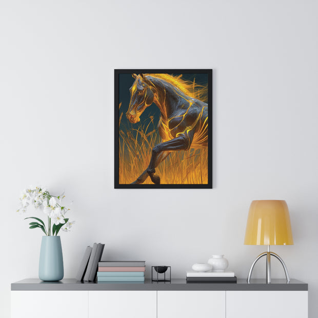 Majestic Horse Framed Art Print | Equestrian Decor, Horse Lover Gift, Wall Art for Home, Unique Horse Artwork, Animal Print