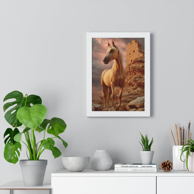 Majestic Horse Wall Art Print, Framed Nature Poster, Home Decor, Equestrian Gift, Western Wall Art