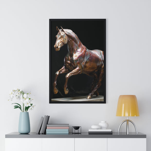 Elegant Horse Art Print, Home Decor, Equestrian Wall Art, Gift for Horse Lovers, Framed Poster Decoration