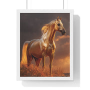 Majestic Horse Vertical Framed Poster | Equestrian Art | Home Decor | Art Print for Horse Lovers | Gift for Animal Enthusiasts