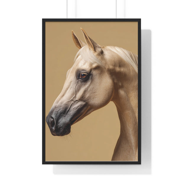 Elegant Horse Portrait Framed Poster, Wall Art for Horse Lovers, Home Decor, Equestrian Gift, Animal Themed Decor