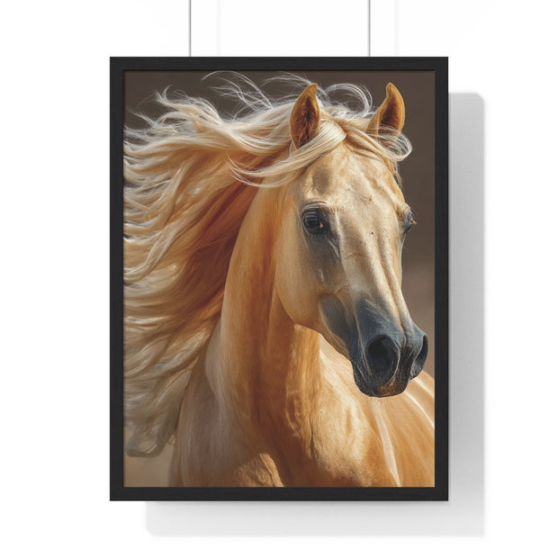 Majestic Horse Art Print - Vertical Framed Poster, Elegant Horse Decor, Nature Wall Art, Animal Lovers Gift, Home & Office Decoration