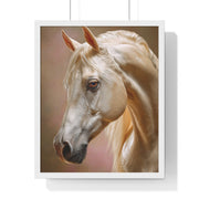 Elegant Horse Portrait Framed Poster, Equine Art Print, Horse Lover Decor, Animal Wall Art, Gift for Equestrian Enthusiasts