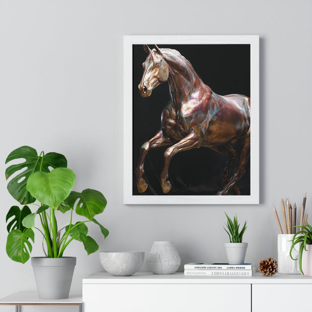 Elegant Horse Art Print, Home Decor, Equestrian Wall Art, Gift for Horse Lovers, Framed Poster Decoration