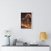 Majestic Horse Vertical Framed Poster, Equestrian Wall Art, Horse Lover Decor, Animal Print, Gift for Equine Enthusiasts