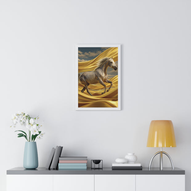 Majestic Horse Framed Poster - Equine Wall Art, Home Decor, Gift for Horse Lovers, Equestrian Art, Nature Inspired Decoration