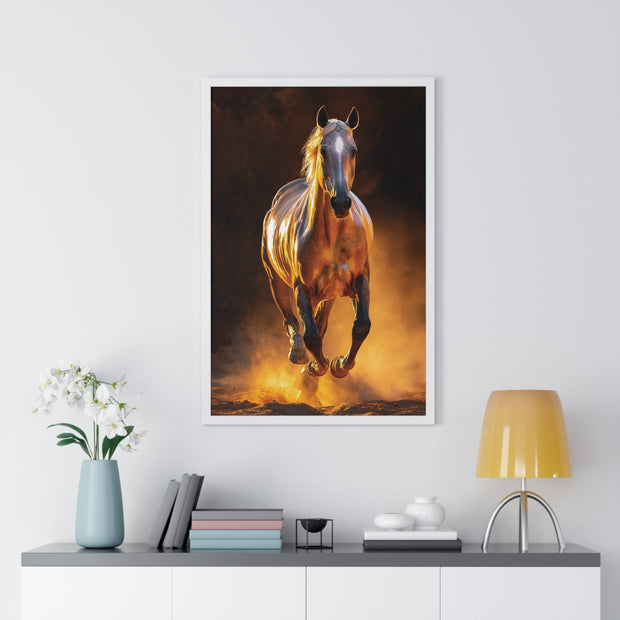 Majestic Horse Framed Poster - Equestrian Art, Horse Lover Gift, Home Decor, Animal Lover Wall Art, Rustic Style