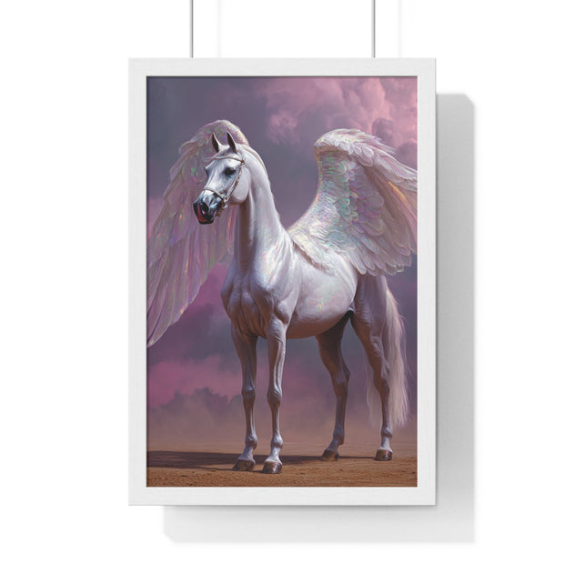 Majestic Winged Horse Wall Art, Fantasy Home Decor, Gift for Animal Lovers, Dreamy Artwork, Enchanted Living Room Accent