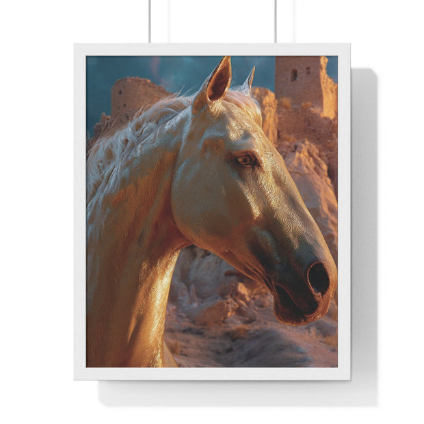Majestic Horse Vertical Framed Poster | Elegant Horse Wall Art, Home Decor, Equine Lover Gift, Nature-Inspired Decoration, Animal Art Print