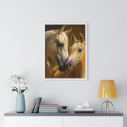 Horse Love Vertical Framed Poster, Equine Wall Art, Farmhouse Decor, Gift for Horse Lovers, Equestrian Home Decor