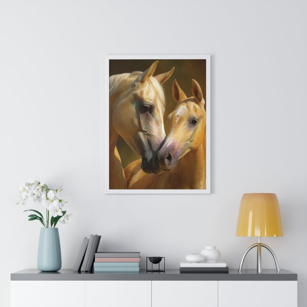 Horse Love Vertical Framed Poster, Equine Wall Art, Farmhouse Decor, Gift for Horse Lovers, Equestrian Home Decor