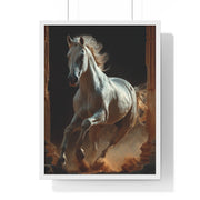 Majestic Horse Framed Poster Art, Equestrian Wall Decor, Farmhouse Style Home Decor, Gift for Horse Lovers, Equine Themed Artwork