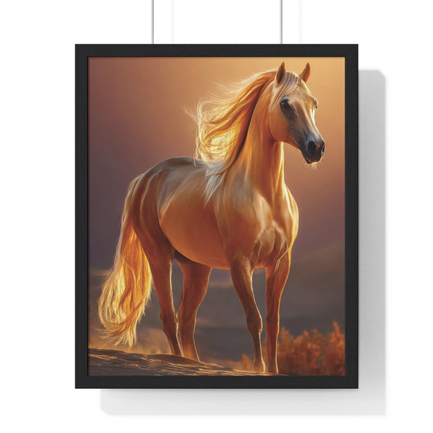 Majestic Horse Framed Poster - Equestrian Art, Farmhouse Decor, Wall Art, Horse Lover Gift, Nature Print