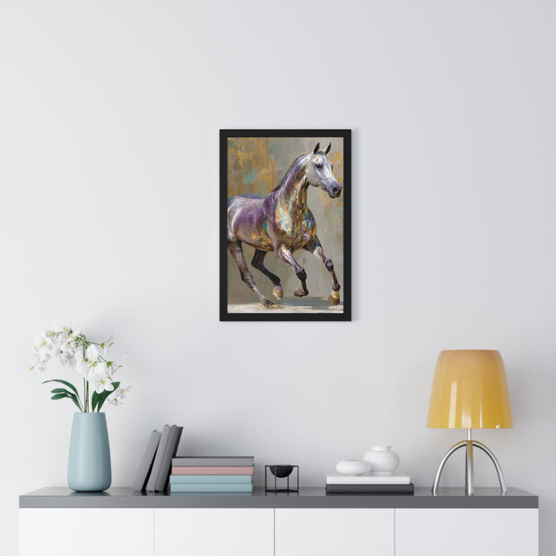 Equine Art Vertical Framed Poster, Horse Wall Decor, Equestrian Gift, Interior Design Accent, Equine Enthusiast Home Decor