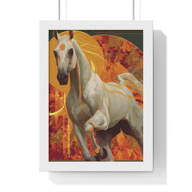 Majestic Horse Art Print, Vertical Framed Poster for Horse Lovers, Equine Wall Decor, Equestrian Gifts, Nature-Inspired Home Art