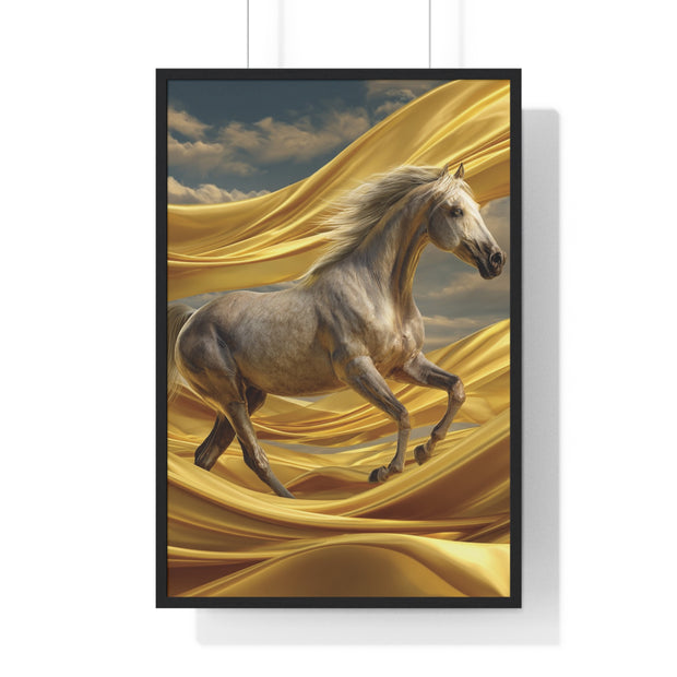Majestic Horse Framed Poster - Equine Wall Art, Home Decor, Gift for Horse Lovers, Equestrian Art, Nature Inspired Decoration
