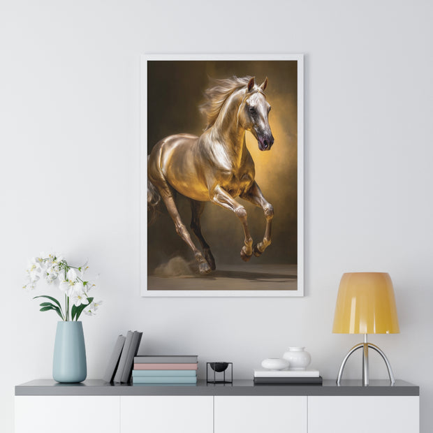 Majestic Horse Vertical Framed Poster, Equine Art Print, Home Decor, Animal Lover Gift, Equestrian Wall Art, Horse-Themed Decoration