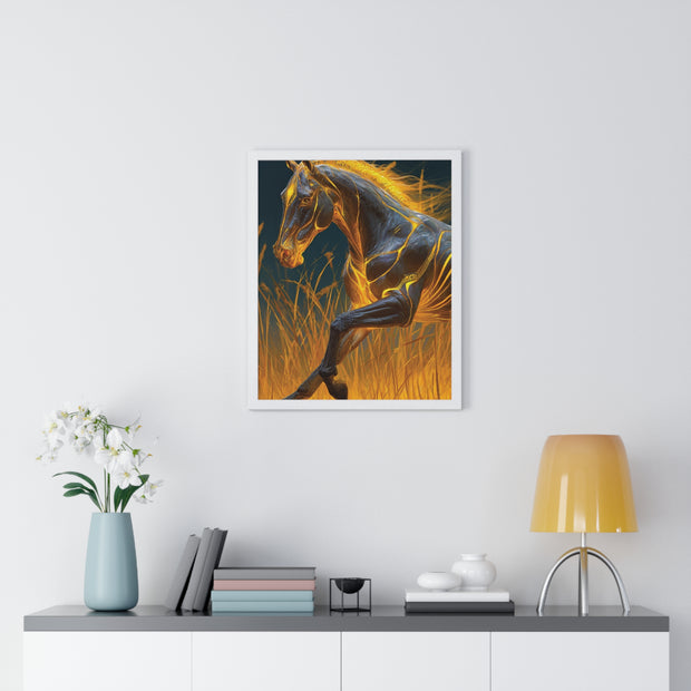 Majestic Horse Framed Art Print | Equestrian Decor, Horse Lover Gift, Wall Art for Home, Unique Horse Artwork, Animal Print