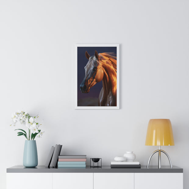 Elegant Horse Art Print, Vertical Framed Poster, Equestrian Decor, Horse Lover Gift, Home Wall Art, Animal Themed Decoration