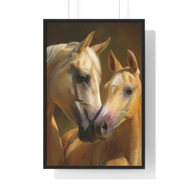 Horse Love Vertical Framed Poster, Equine Wall Art, Farmhouse Decor, Gift for Horse Lovers, Equestrian Home Decor