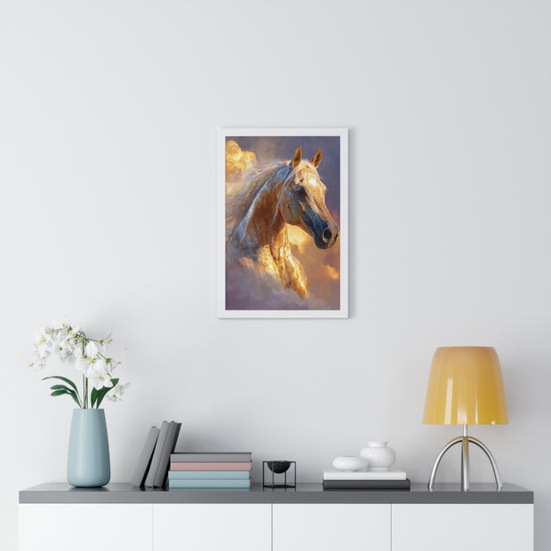 Stunning Horse Artwork Vertical Framed Poster, Horse Lovers Gift, Equestrian Home Decor, Animal Wall Art, Unique Gift Idea
