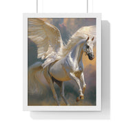 Majestic Pegasus Vertical Framed Poster | Wall Art, Home Decor, Equine Art, Gift for Horse Lovers, Fantasy Art