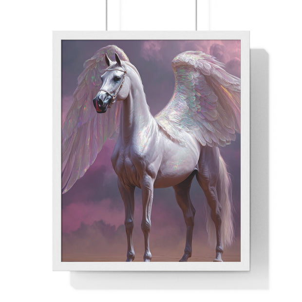 Majestic Winged Horse Wall Art, Fantasy Home Decor, Gift for Animal Lovers, Dreamy Artwork, Enchanted Living Room Accent