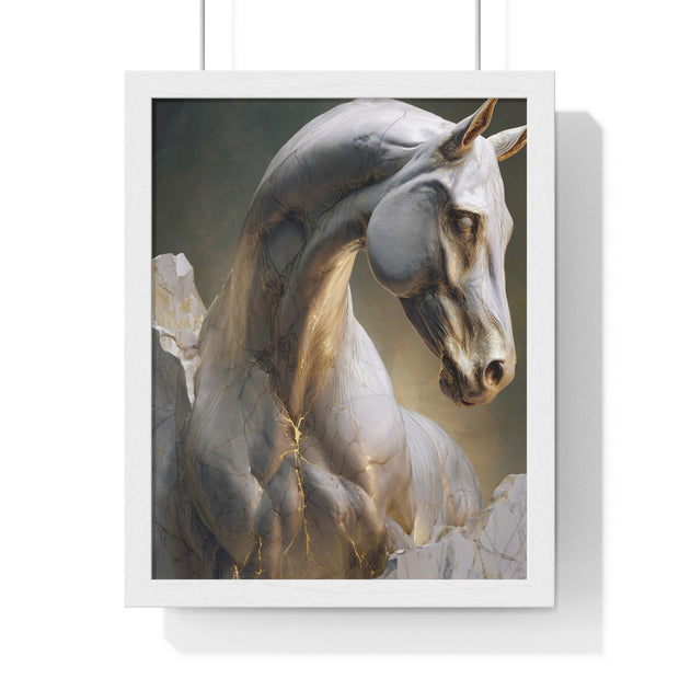 Elegant Horse Sculpture Wall Art, Horse Decor, Modern Framed Poster, Home Decor, Gift for Animal Lovers, Art for Living Room