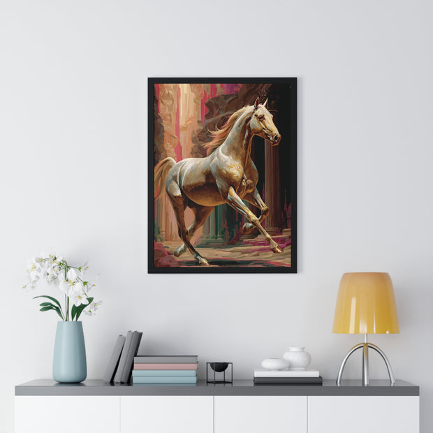 Majestic Horse Vertical Framed Poster | Equestrian Home Decor, Animal Art, Wall Art, Gift for Horse Lovers, Modern Art