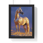 Golden Horse Framed Art Print, Equine Wall Decor, Animal Lover Gift, Nature Artwork, Equestrian Home Decor