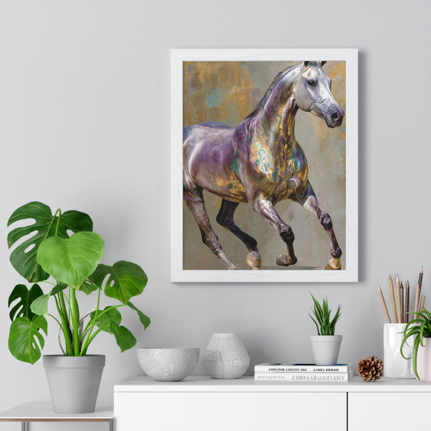 Equine Art Vertical Framed Poster, Horse Wall Decor, Equestrian Gift, Interior Design Accent, Equine Enthusiast Home Decor