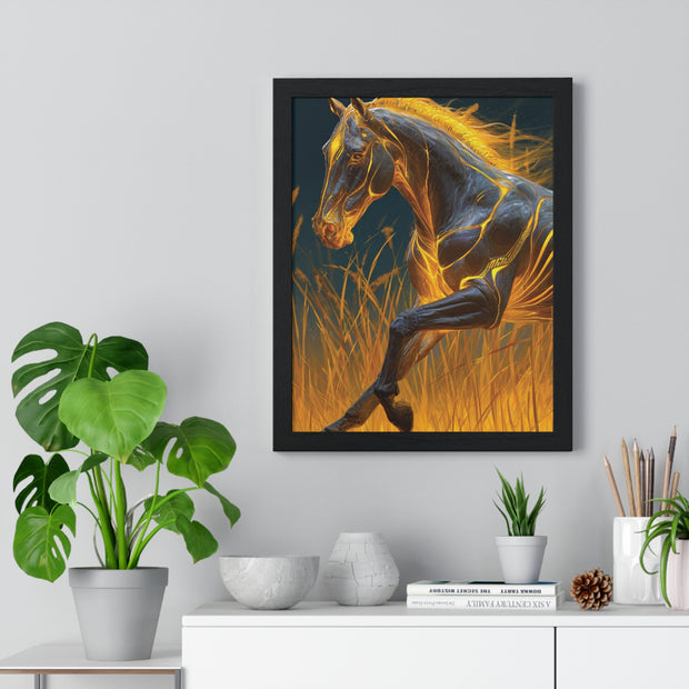 Majestic Horse Framed Art Print | Equestrian Decor, Horse Lover Gift, Wall Art for Home, Unique Horse Artwork, Animal Print