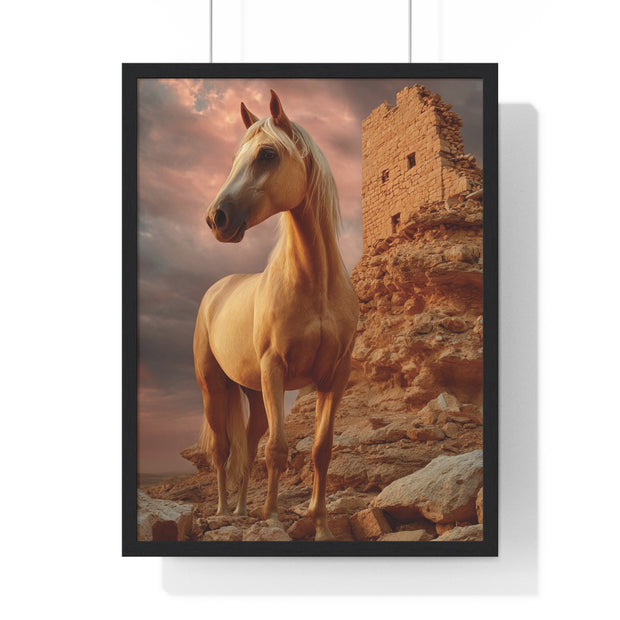 Majestic Horse Wall Art Print, Framed Nature Poster, Home Decor, Equestrian Gift, Western Wall Art
