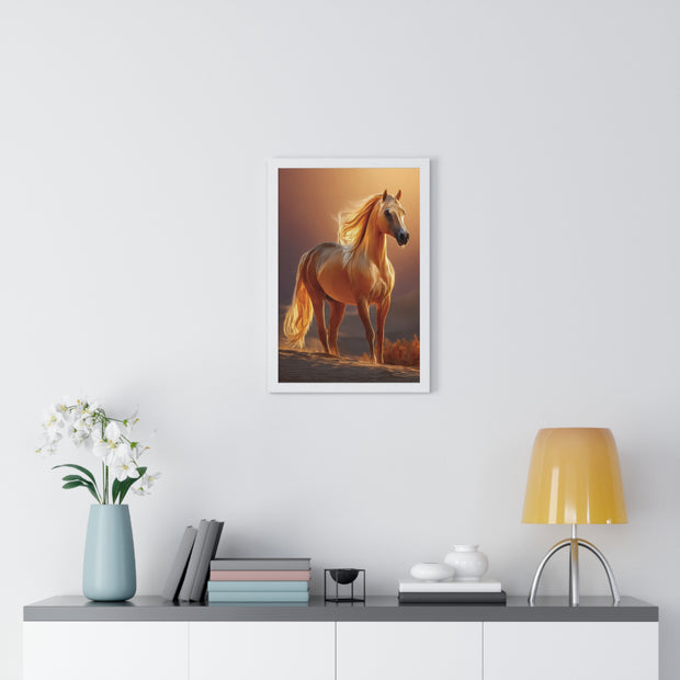 Majestic Horse Framed Poster - Equestrian Art, Farmhouse Decor, Wall Art, Horse Lover Gift, Nature Print