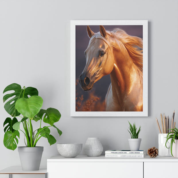 Majestic Horse Framed Poster | Equine Wall Art | Nature Decor | Gift for Horse Lovers | Equestrian Home Decor | Birthday & Housewarming