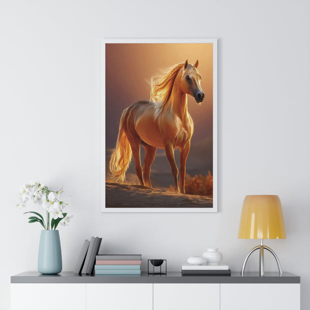 Majestic Horse Framed Poster - Equestrian Art, Farmhouse Decor, Wall Art, Horse Lover Gift, Nature Print