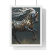 Elegant Horse Art Print, Vertical Framed Poster, Equine Decor, Home Wall Art, Gift for Horse Lovers, Contemporary Art