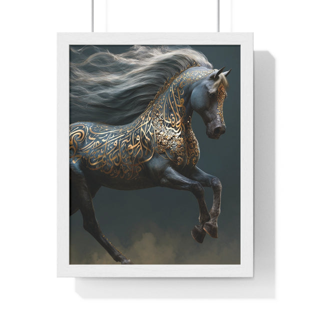 Elegant Horse Art Print, Vertical Framed Poster, Equine Decor, Home Wall Art, Gift for Horse Lovers, Contemporary Art
