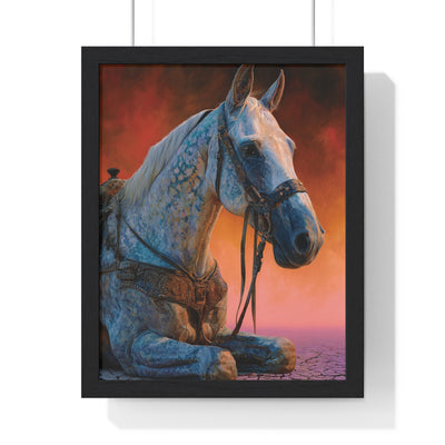 Elegant Horse Vertical Framed Poster - Art Print for Horse Lovers, Home Decor, Gift, Animal Wall Art, Nature Enthusiasts