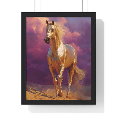 Majestic Horse Vertical Framed Poster, Horse Art, Equine Decor, Animal Lover Gift, Wall Art for Home, Gift for Horse Lovers