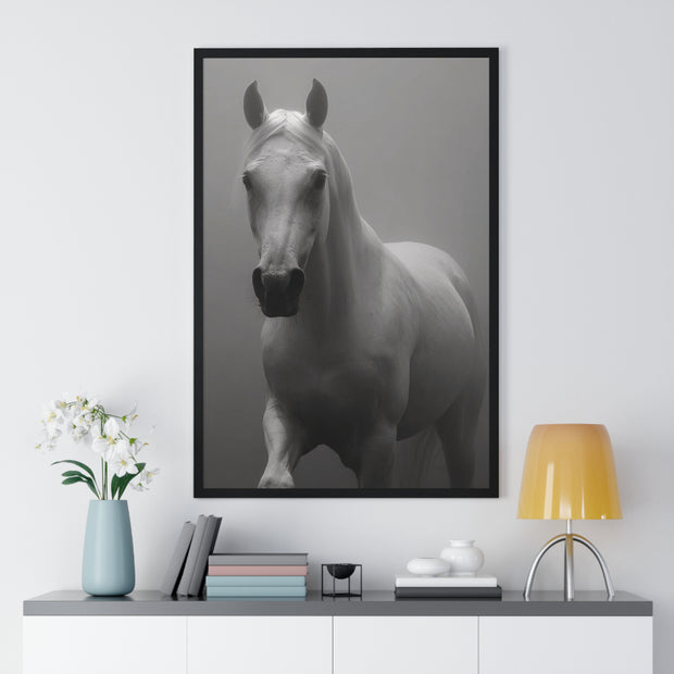 Elegant Equine Wall Art Decor, Black and White Horse Poster, Modern Home Decoration, Animal Lover Gift, Equine Photography Print