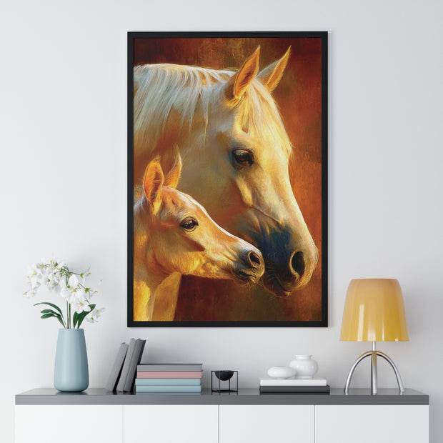 Elegant Horse Art Print, Framed Horse Poster, Equine Wall Decor, Animal Lover Gift, Cozy Home Decoration