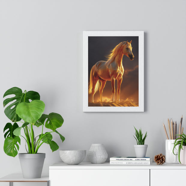 Majestic Horse Vertical Framed Poster | Horse Decor, Animal Art, Wall Art, Equestrian Gift, Nature Decor